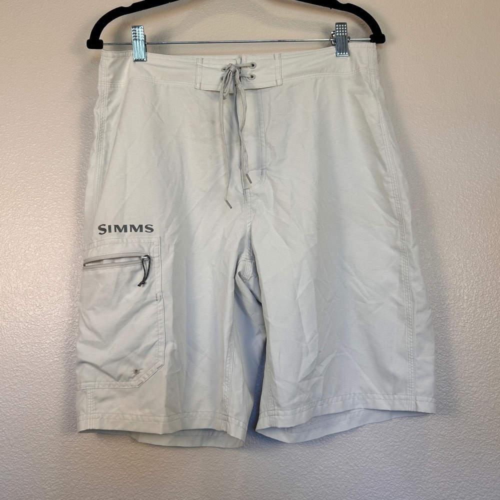 Simms Solarflex Fishing Shorts Mens 32 Gray Solar Flex Cargo Board Shorts
